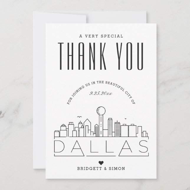 Dallas Wedding | Obrigado + Cartão com fotos (Frente)