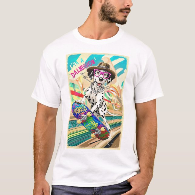 Dalmácia sobre a missão: camiseta de cães de skate (Frente)