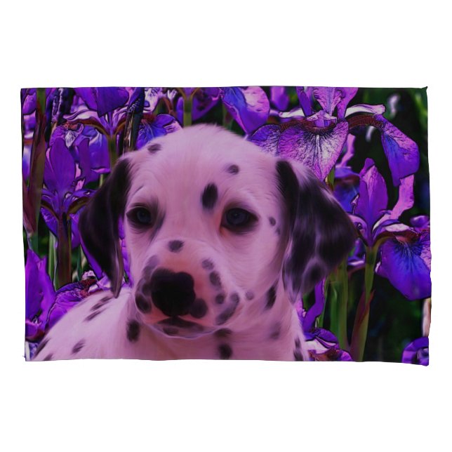 Dalmaciana Puppy Iris Flowers Dog Art (Frente)