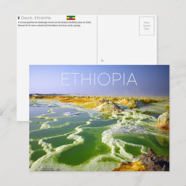 Dalol, Cartão Postal de Viagem da Etiópia (Frente/Verso)