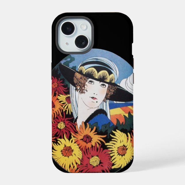 Dama com Flores de Crisântemo, Preta (Verso)