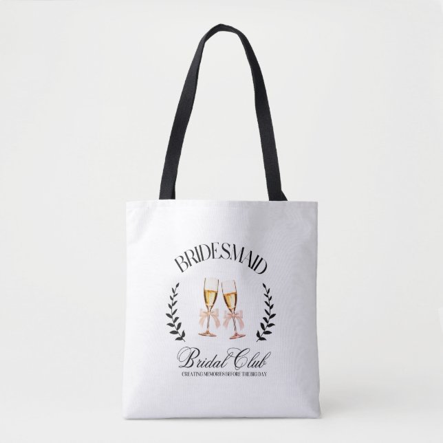 Dama de Honra Coquette Rosa Laço Tote Moderno (Frente)