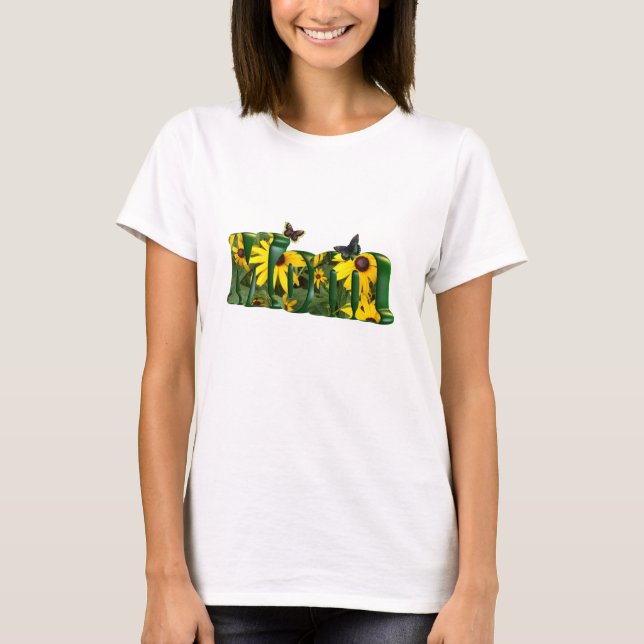 Damas Amarelas e Borboletas Mãe T-Shirt (Frente)