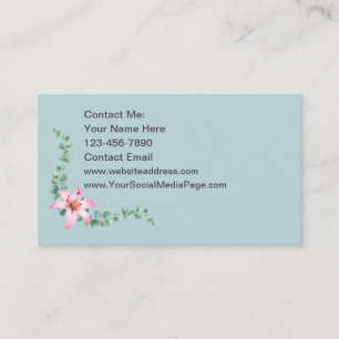 Damas Cartões de Contato Eucalyptus Theme Floral