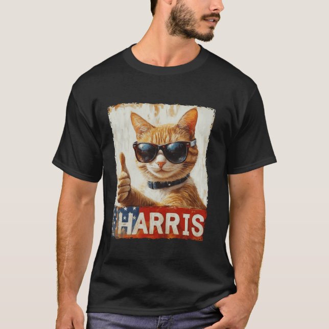 Damas De Gato Engraçadas Para A Camisa T Harris 20 (Frente)