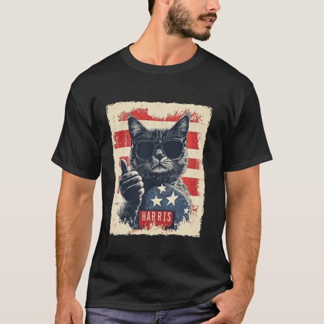 Damas De Gato Engraçadas Para A Camisa T Harris 20 (Frente)
