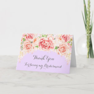 Damas de honra Agradecimento Floral Rosa Aguarela