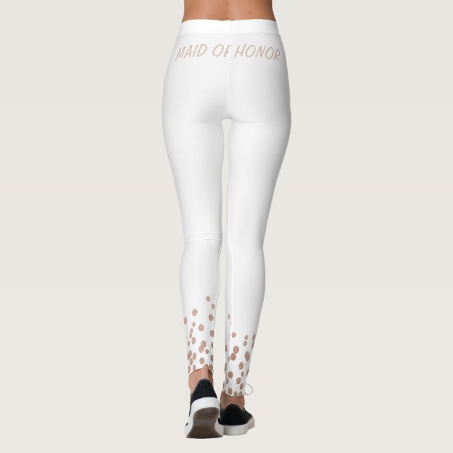 Damas de Honra Bridal Rosa Glitter Leggings (Verso)