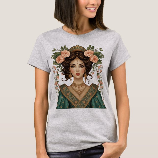Damas Flor Dupla | Camiseta Feminina com Arte Flor (Frente)