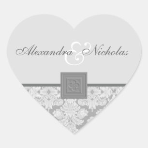 Damasco cinzento com etiquetas transversais do
