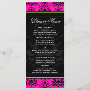 Damasco cor-de-rosa e preto com menu Janto Slim Ve