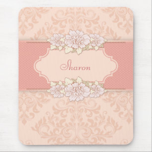 Damasco cor-de-rosa Mousepad floral