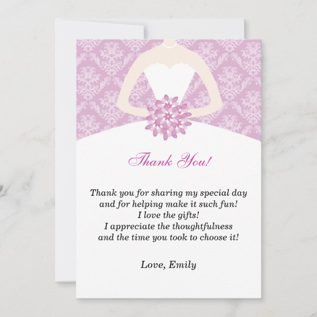 Damasco do Lilac do chá de panela dos cartões de (Frente)