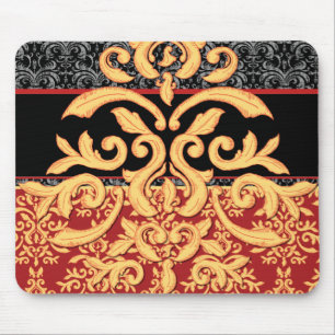 Damasco dourado Mousepad para a mesa de escritóri