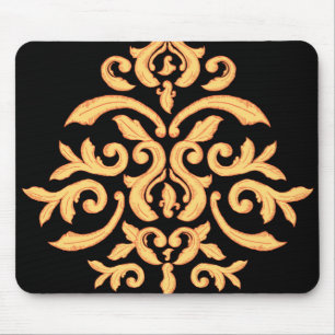 Damasco dourado Mousepad para a mesa de escritóri