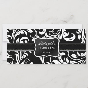 Damasco Floral Branco e Preto Elegante