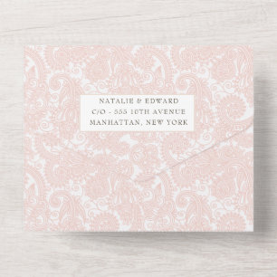 Damasco Manga Renda Filigrana Paisley RSVP Casamen