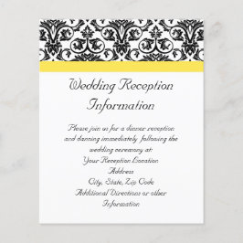 Damasco preto/branco com amarelo vibrante