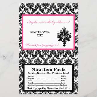 Damasco Preto Cor-de-Rosa Quente de Embalagem de M