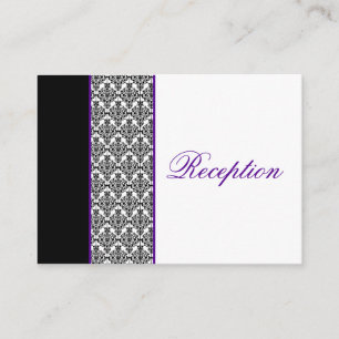 Damasco preto e branco com o cartão roxo do cerco