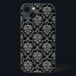 Damasco preto e prateado elegante<br><div class="desc">A Elegante Samsung Galaxy Note 4 Case tem cor damasco prateada sobre fundo preto. Excelente para amantes do design Barroco.</div>