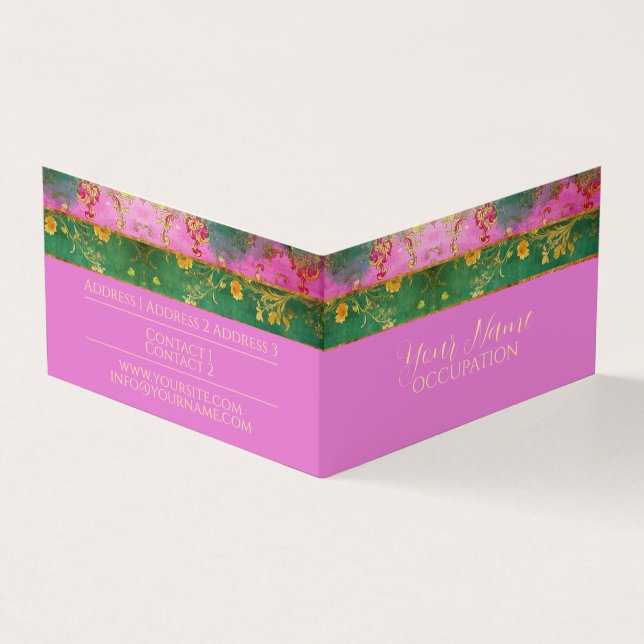 Damasco Rosa Selvagem - Cartão de visita, PriceTag (Exterior)