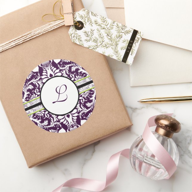 Damasco Roxo - Autocolante - Letra K Casamento (Presentear)