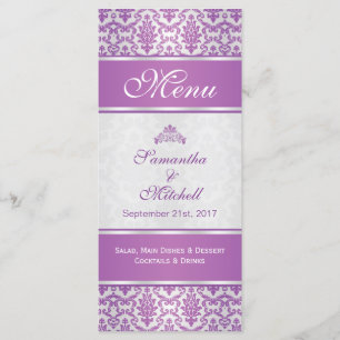 Damasco roxo no menu prateado