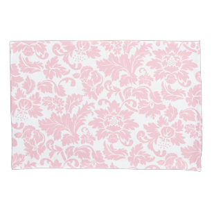 Damascos Florais, Rosa E Branco, Vintage