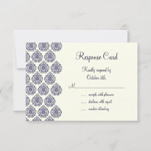 Damask Antigo RSVP (azul)