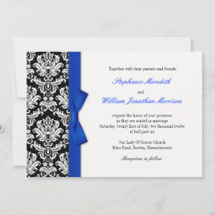 Damask Com Convite De Casamento De Arco Azul