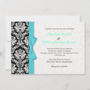Damask Com Convite De Casamento De Arco Turquesa