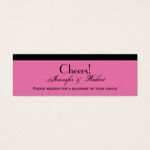 Damask Delight em Bilhete de Bebida de Casamento R
