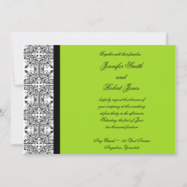 Damask Delight no Convite para Casamento de Verdes