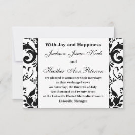 Damask Elegante Formal - Anúncio de Casamento 3x5