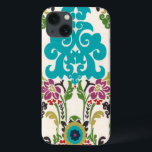 Damask Floral Patternos Plum Turquoise<br><div class="desc">Os padrões florais turquesas,  ameixas,  verdes e roxos encontram-se num fundo branco para dar vida a esta impressão Erica Vess de junho. Funciona como presente para si mesmo,  um amigo ou um membro da família.</div>