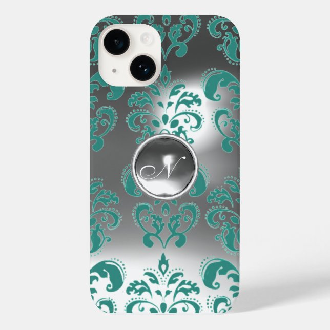 DAMASK GEM MONOGRAM azul branco (Verso)