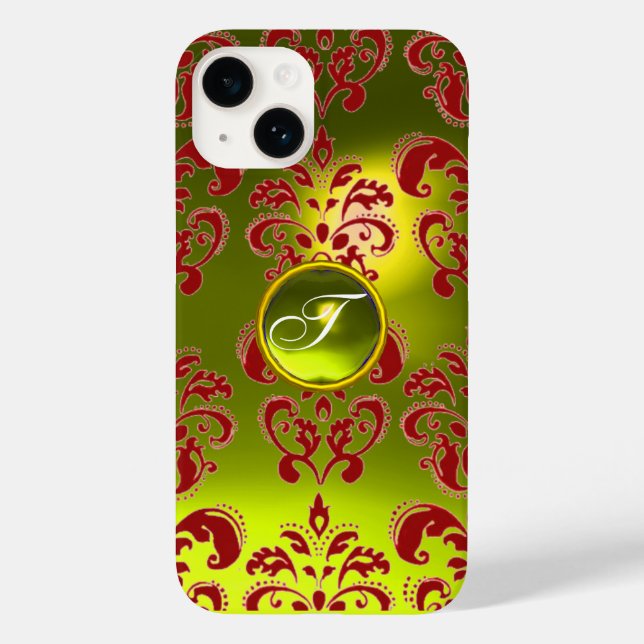 DAMASK GEM MONOGRAMA amarelo vermelho (Verso)