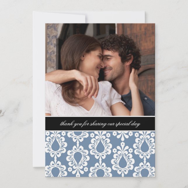 Damask Obrigado Notas {Blue} (Frente)