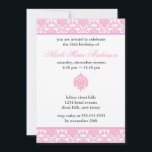 Damask Rosa Doce Dezesseis Convites<br><div class="desc">Lindos Convites de festas Doce Dezesseis ou Quinceanera apresentando uma delicada cor damasco rosa. 
 Design de Art Mujka</div>