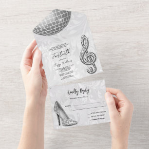 Damask, Silver Stiletto, Music & Disco Ball 40th