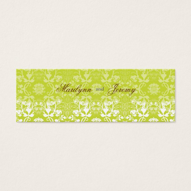 Damask Swirls Lace Limão Personalizado Obrigado Et (Frente)