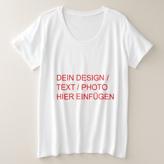 Damen T-Shirt Plus Size Basic personalisiert  (Frente do Design)