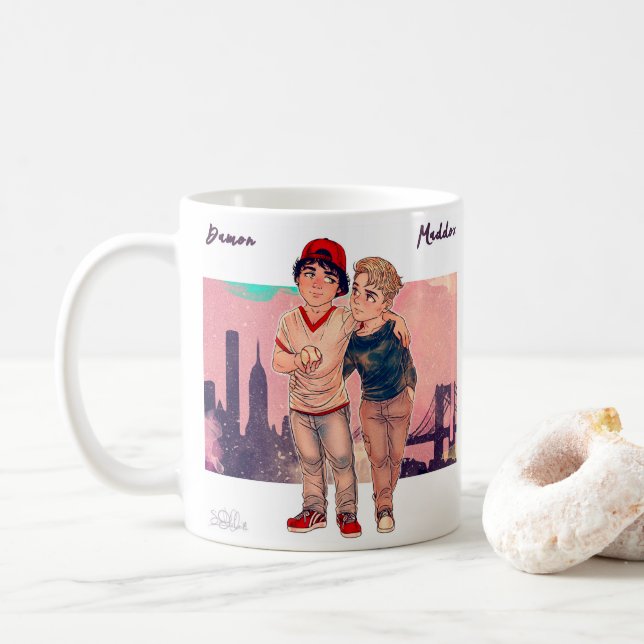 Damon e caneca de Maddox (Com Donut)