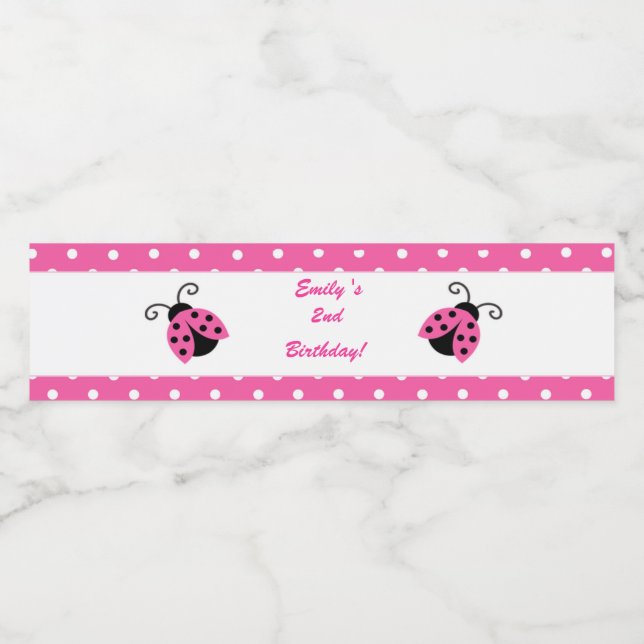Damybug Birthday Botando Etiqueta Menina Rosa Quen (Rótulo Único)