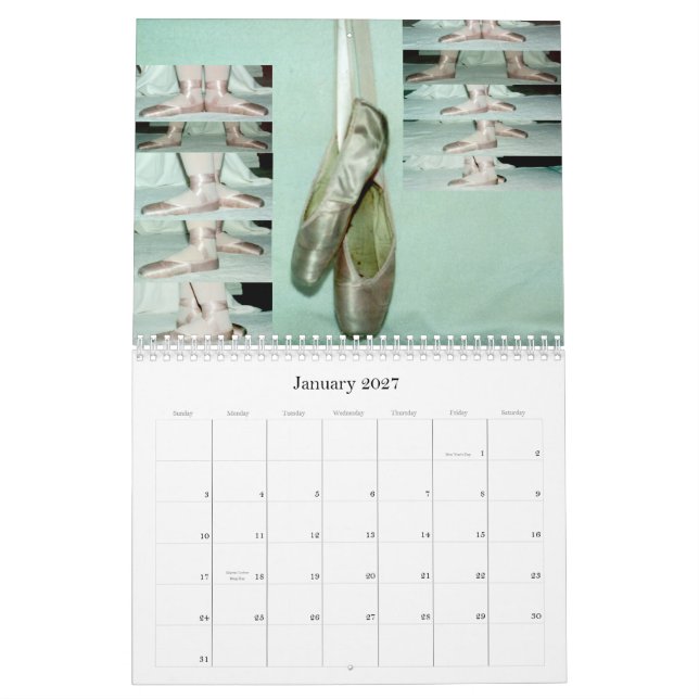 Dança através do calendário do ano 2015 (Jan 2027)