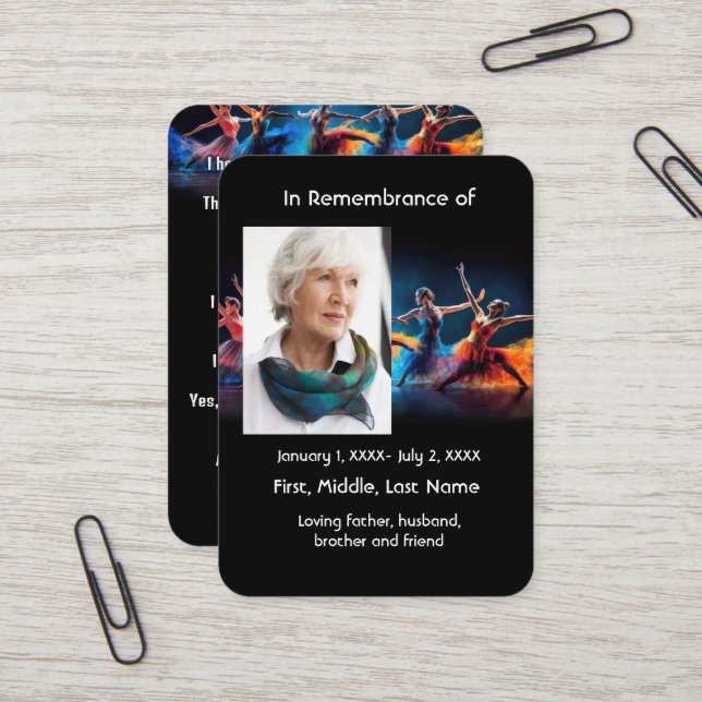 Dança Dançarina de Cartão de Bolso Memorial (Frente/Verso In Situ)