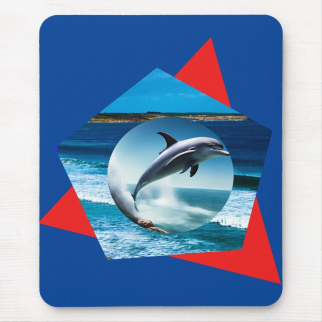 Dança De Golfinho Nas Ondas, Mousepad (Frente)
