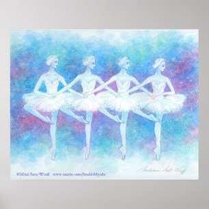 Dança do impressão da arte das cisnes do bebê