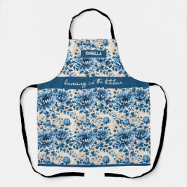 "Dança na cozinha" - Nome Personalizado Floral Azu